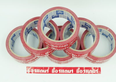 เทปกาวซื้อ1แถม1 เทปกาวพิพม์โลโก้ซื้อ1แถม1สีแดง,เทปกาวพิมพ์ลายซื้อ1แถม1พื้นสีแดง