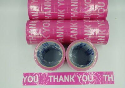 เทปขอบคุณ,เทปThank you,เทปขอบคุณพื้นสีชมพูตัวหนังสือสีขาว