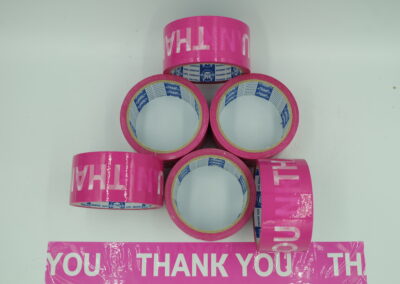 เทปขอบคุณ,เทปThank you,เทปขอบคุณพื้นสีชมพูตัวหนังสือสีขาว