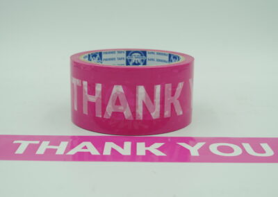 เทปขอบคุณ,เทปThank you,เทปขอบคุณพื้นสีชมพูตัวหนังสือสีขาว