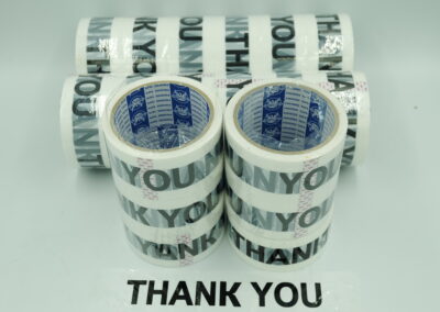 เทปขอบคุณ,เทปThank you,เทปขอบคุณพื้นสีขาวตัวหนังสือสีดำ