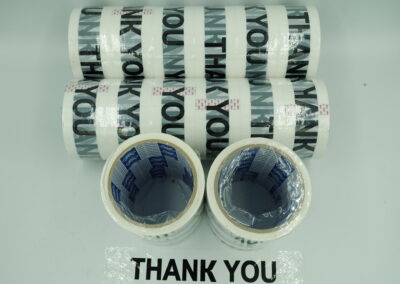 เทปขอบคุณ,เทปThank you,เทปขอบคุณพื้นสีขาวตัวหนังสือสีดำ
