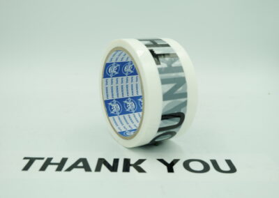 เทปขอบคุณ,เทปThank you,เทปขอบคุณพื้นสีขาวตัวหนังสือสีดำ