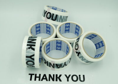 เทปขอบคุณ,เทปThank you,เทปขอบคุณพื้นสีขาวตัวหนังสือสีดำ
